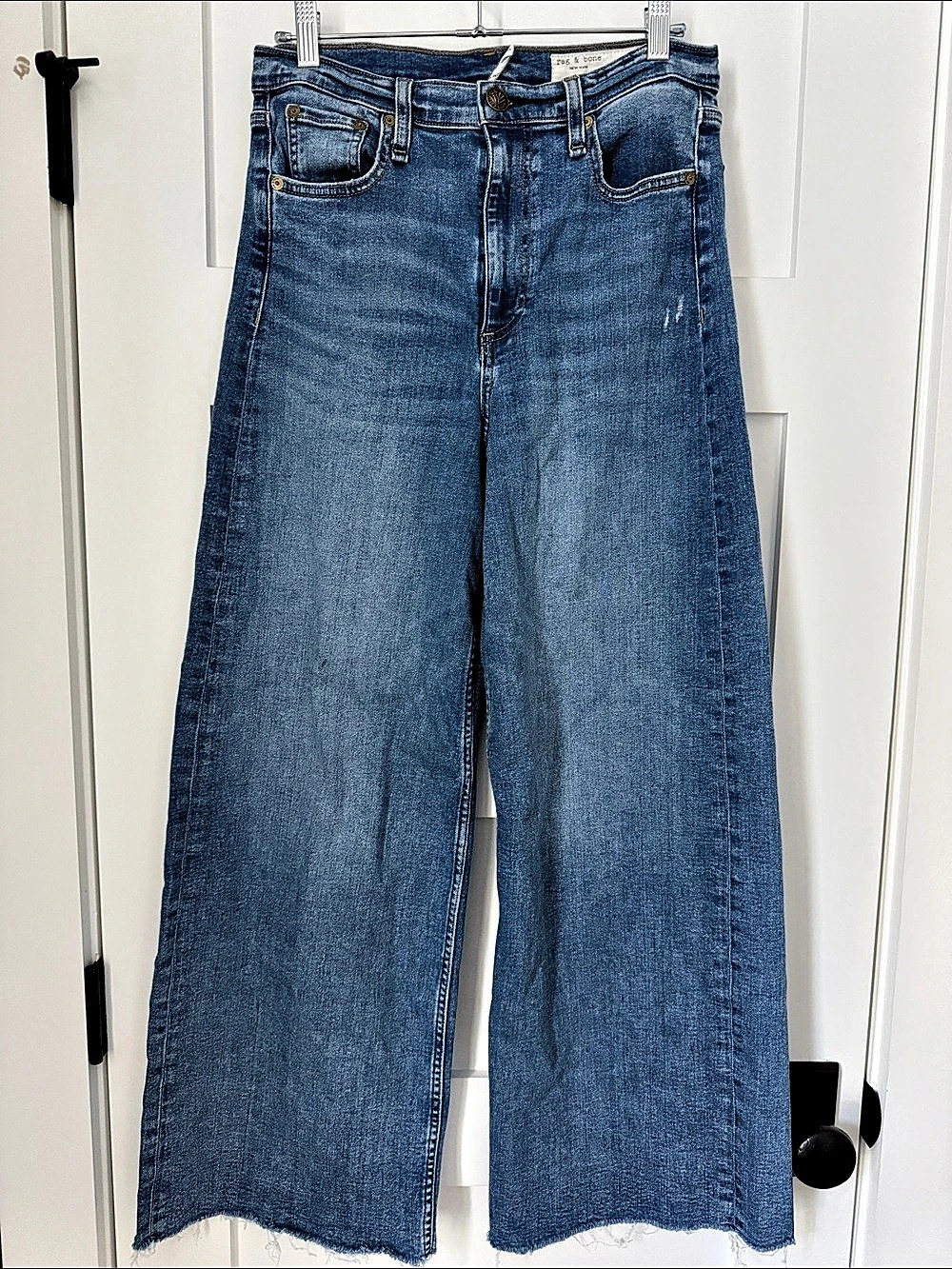 rag & bone Jeans Wide Leg Jeans in Blue Waist 28